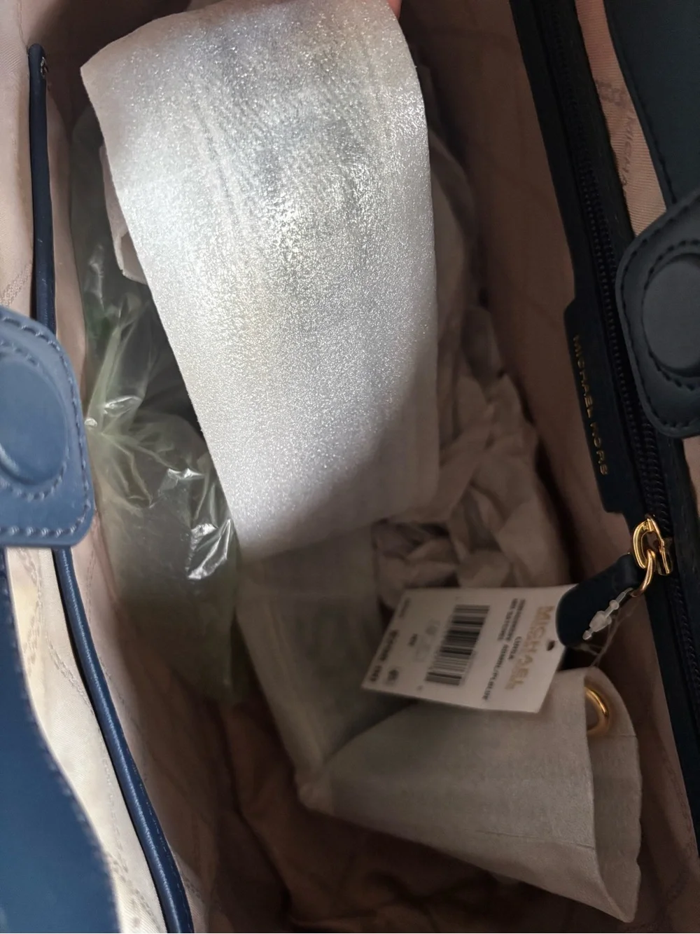 Michael Kors Luisa Satchel blue tote bag